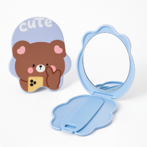 Foldable Pocket Mirror with Comb – Portable Travel Makeup Mirror